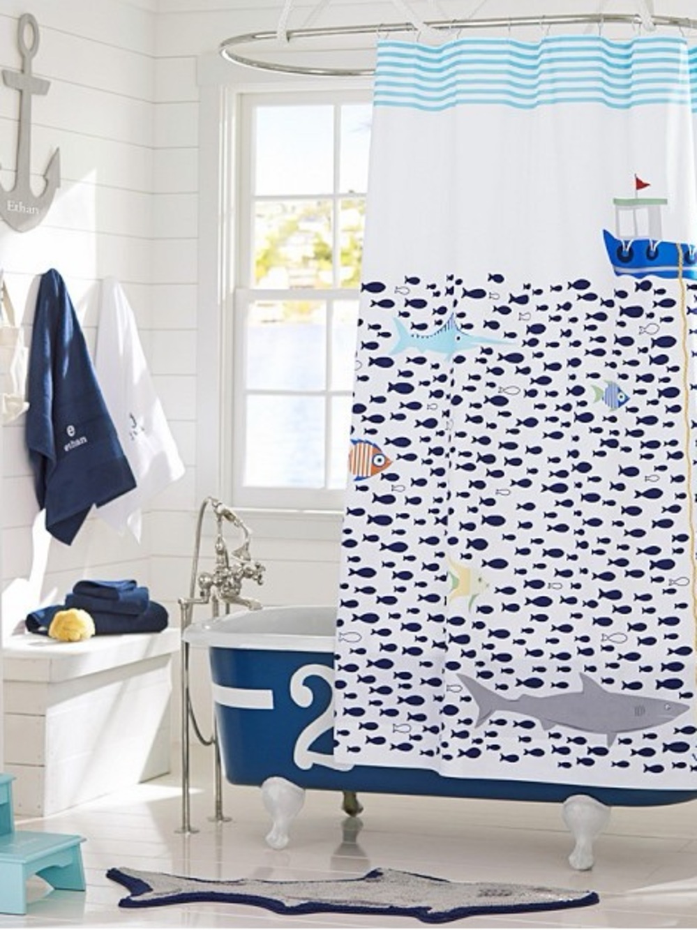 Pottery Burn Kids Under The Sea Shower Curtain